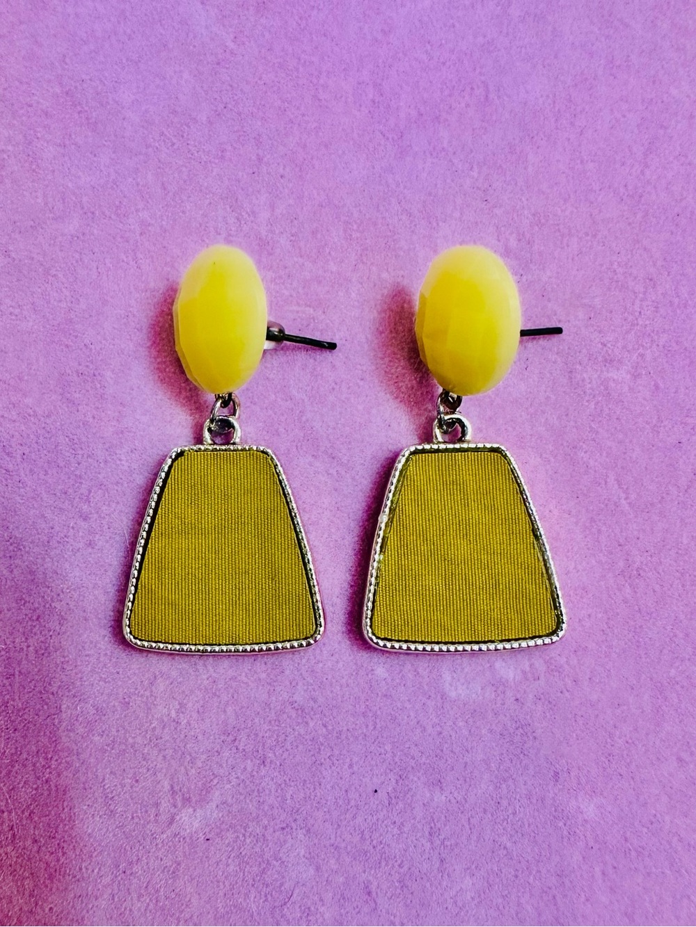NWT Yellow Geometric Dangle Earrings